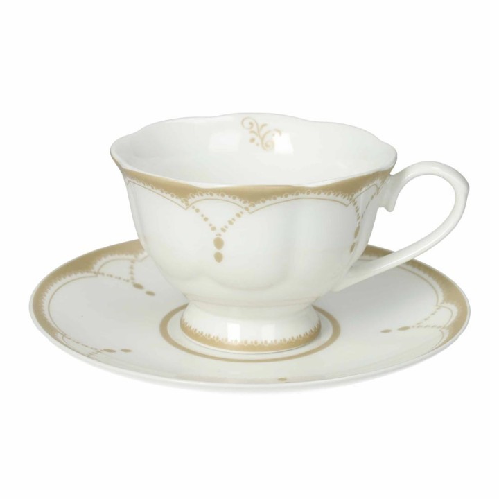 Brandani Set di 2 tazze da tè Golden Eye in new bone china
