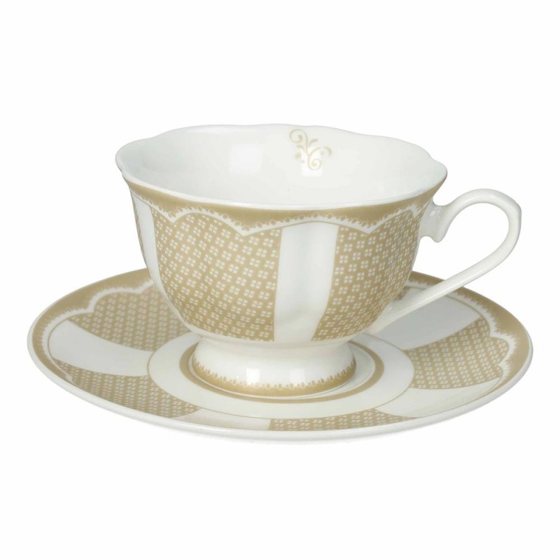 TAZZA THE GOLDEN EYE SET 2 PZ NEW BONE CHINA