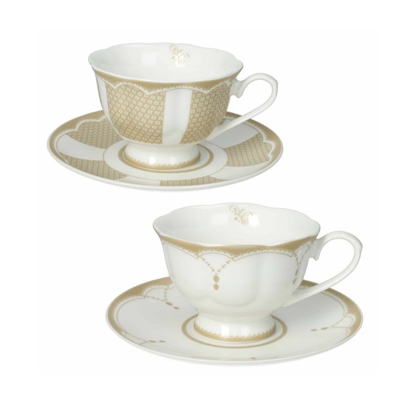 Set 2 Tazze da Tè Golden Eye Brandani in New Bone China - ø 15 cm