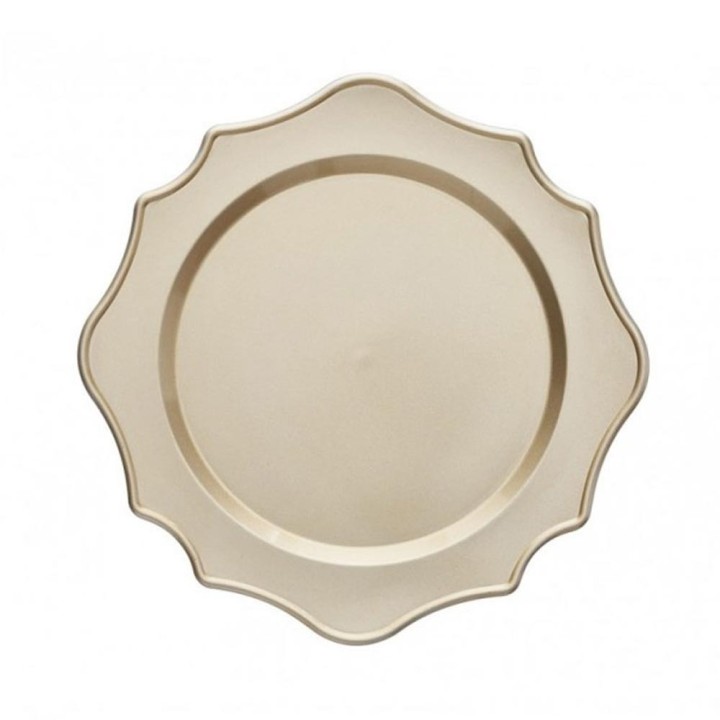 Brandani Set di 4 sottopiatti Smerlato champagne Ø 32 cm