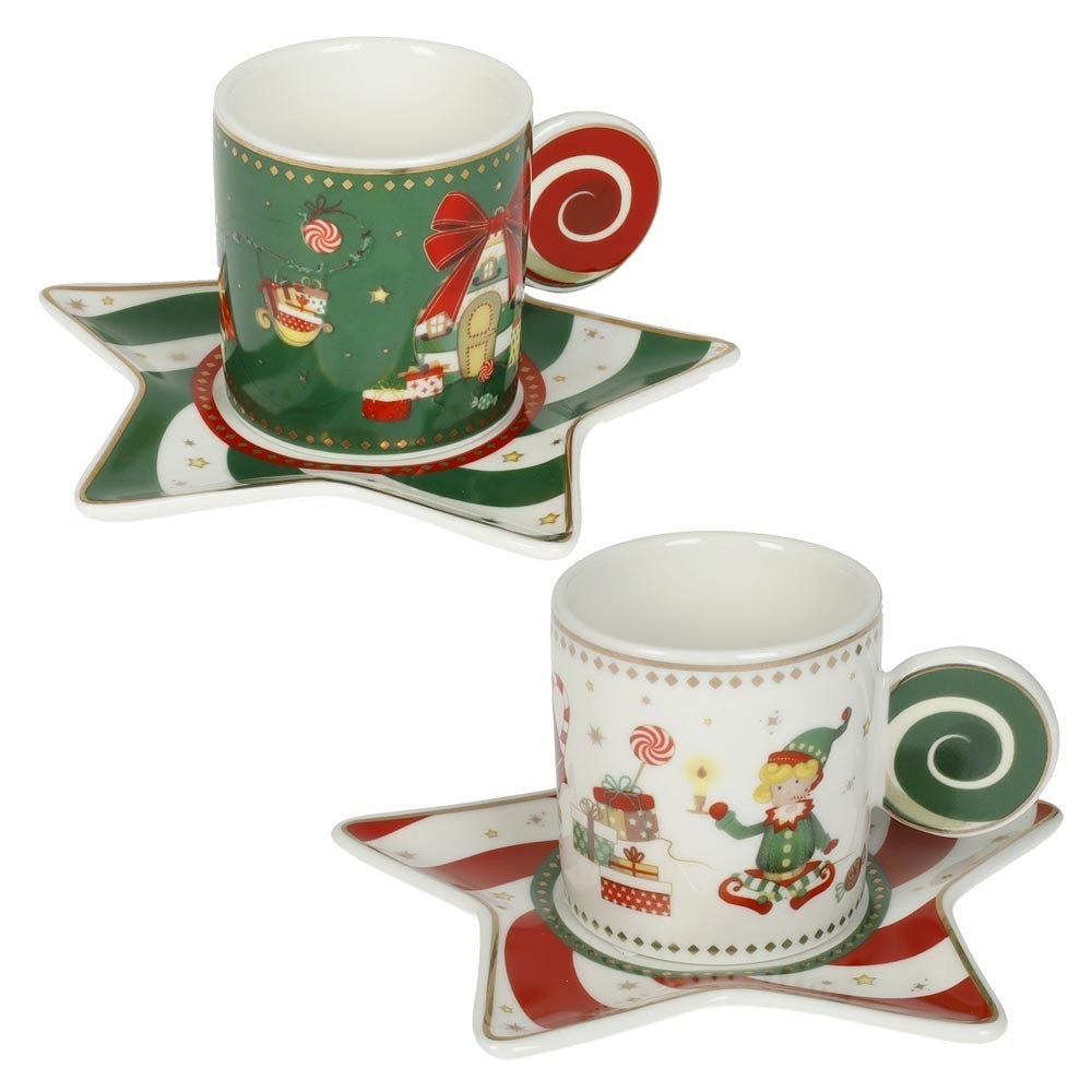 BOMBONIERA MATRIMONIO BRANDANI TAZZA THE MEDICEA SET 2 PZ NEW BONE CHINA  53707 - Bomboniere Dolci Emozioni