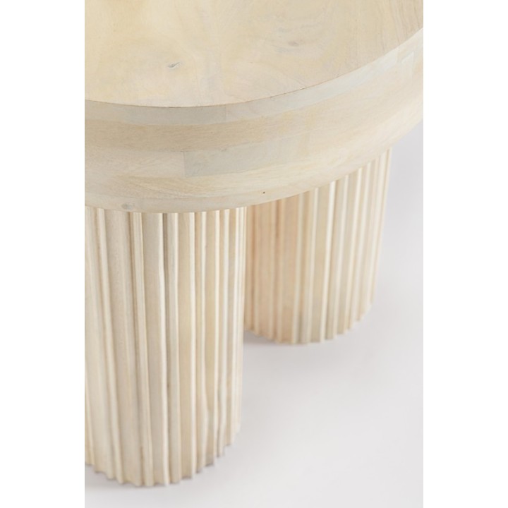Bizzotto Tavolino Dacca in legno di mango naturale Ø 45 cm