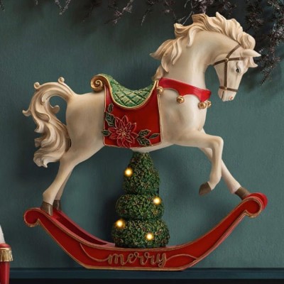 Palais Royal Noel carillon cavallo a dondolo Il Sapore delle Feste 62x56cm  - Candida Celiento