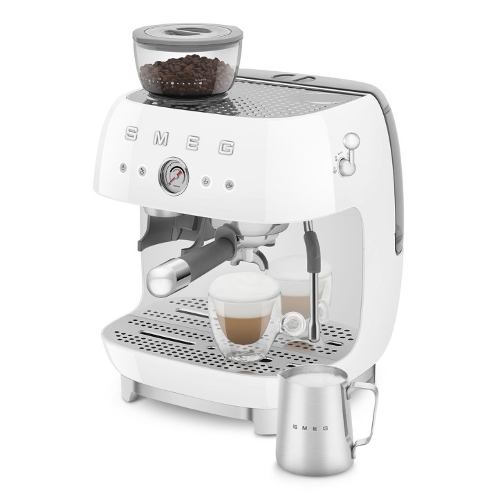 Smeg Macchina espresso 50's Style con macinacaffè bianca