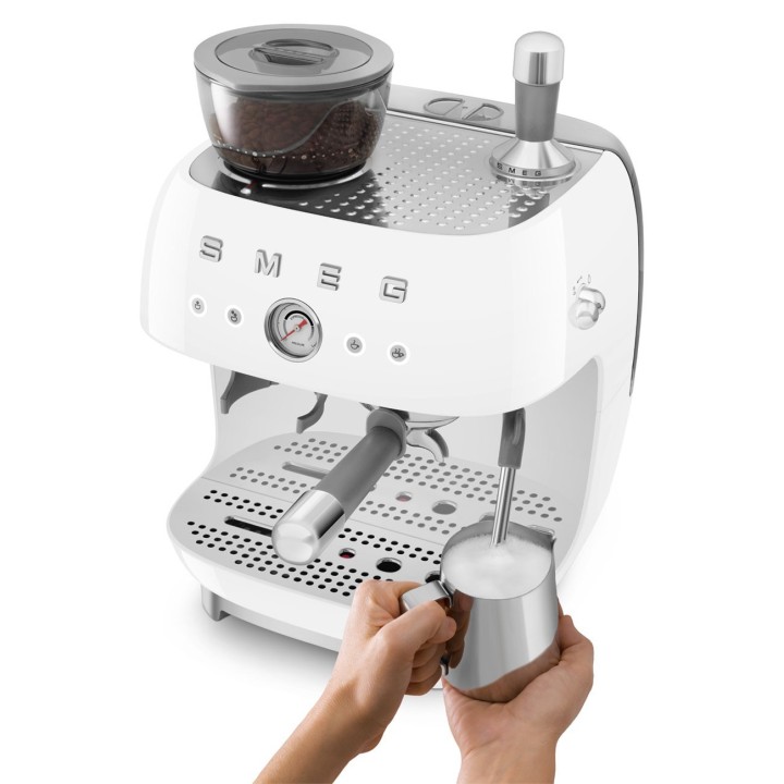 Smeg Macchina espresso 50's Style con macinacaffè bianca