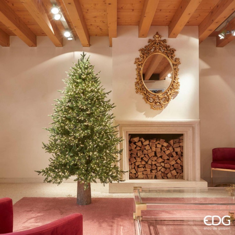 Albero di Natale Pino Luxury Nature H210 cm con 4000 Mini LED Integrati e Telecomando - EDG Enzo De Gasperi (Ø 142 cm)