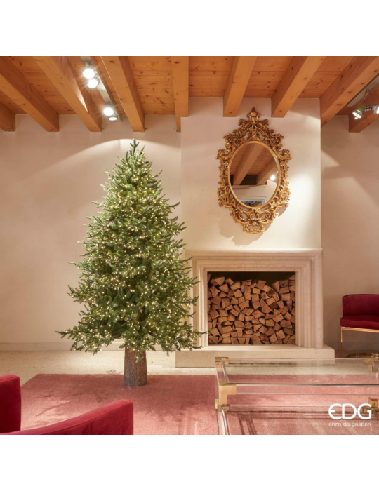 Albero di Natale Pino Luxury Nature H210 cm con 4000 Mini LED Integrati e Telecomando - EDG Enzo De Gasperi (Ø 142 cm)