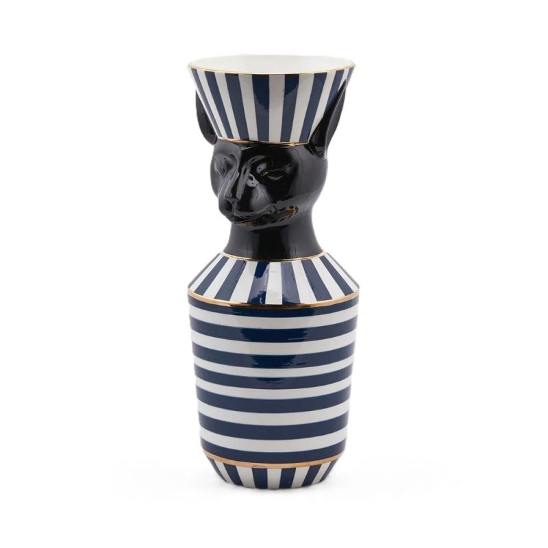 Vaso Egypt Snake con Righe H47 EDG – Vaso Decorativo in Porcellana di Lusso
