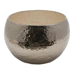 EDG Vaso bombato in alluminio martellato argento alto 25 cm