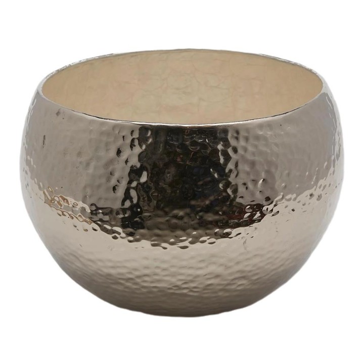 EDG Vaso bombato in alluminio martellato argento alto 25 cm