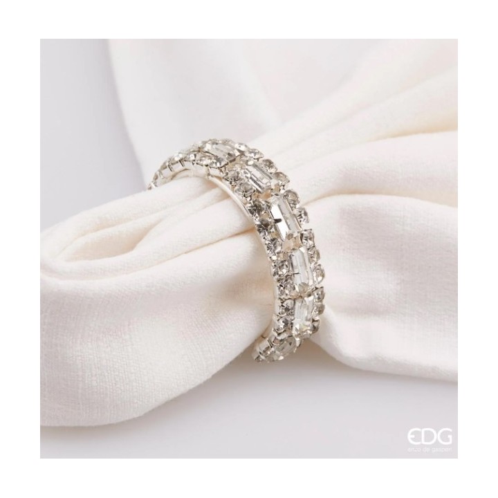 EDG Enzo De Gasperi Set di 4 fermatovaglioli Jewel argento