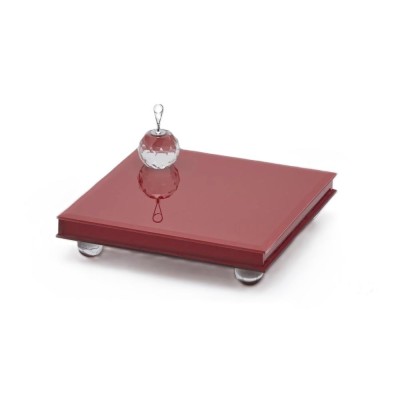 Alzata Quadrata a Specchio con Piedi Rosso H5x20x20 cm –...