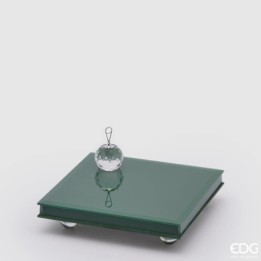 EDG Alzata a specchio con piedini verde 20 × 20 cm