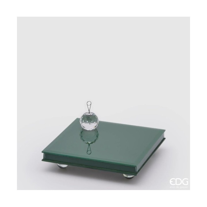 EDG Alzata a specchio con piedini verde 20 × 20 cm