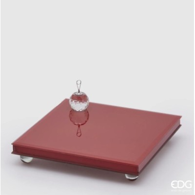 Alzata a Specchio con Piedi Rossa H5x25x25 cm - Enzo De...