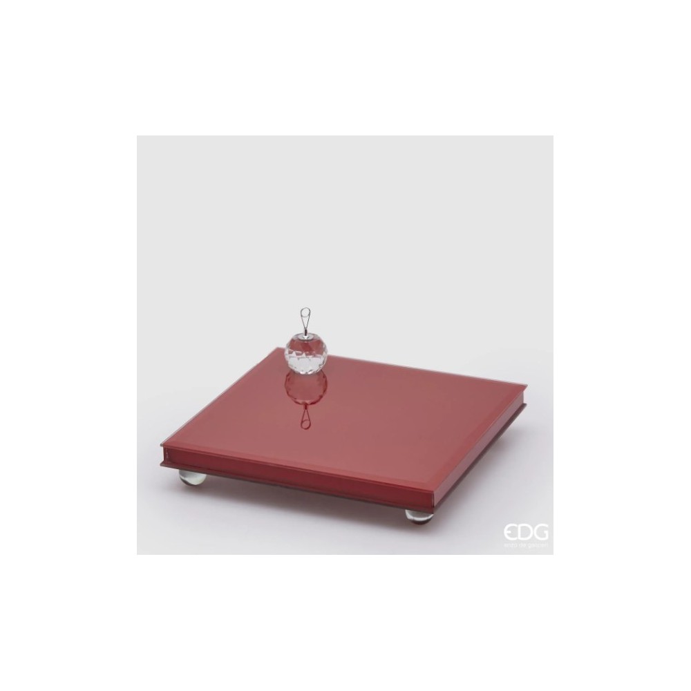 Kaemingk candela elegante con sfere rosse e oro metallizzato Ø7x10cm -  Candida Celiento