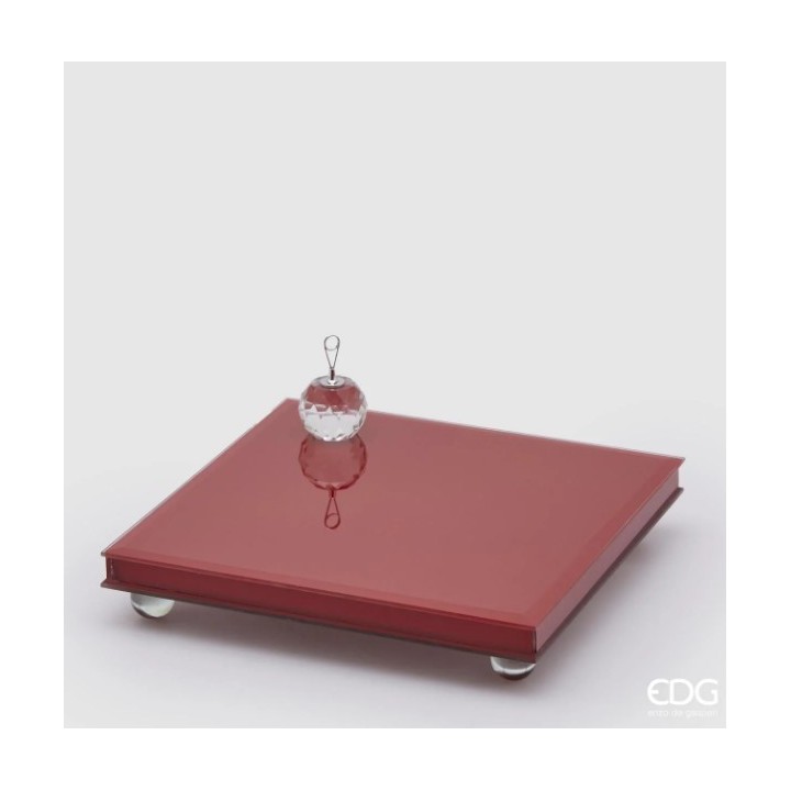 EDG Alzata a specchio con piedini rossa 25 × 25 cm
