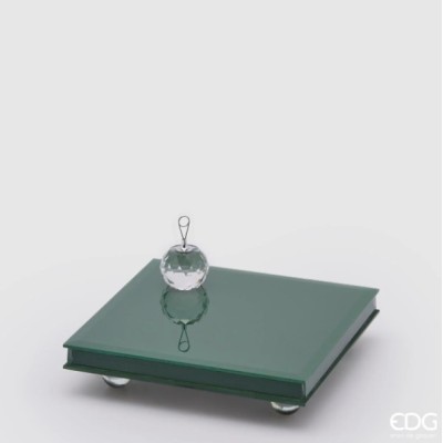 Alzata a Specchio con Piedi Verde H5x25x25 cm - Enzo De...