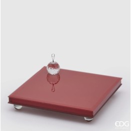 EDG Alzata a specchio con piedini rossa 30 × 30 cm