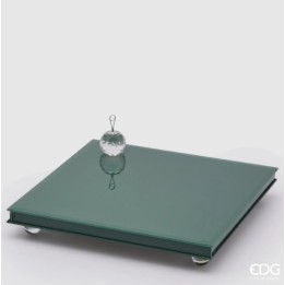 EDG Alzata a specchio con piedini verde 30 × 30 cm