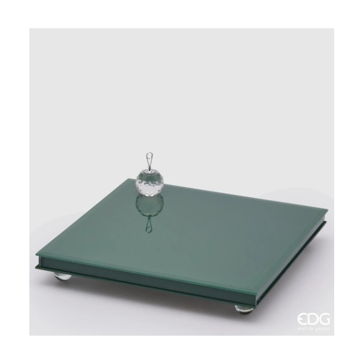 EDG Alzata a specchio con piedini verde 30 × 30 cm