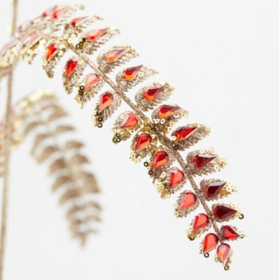 Ramo Artificiale Felce Diamonds Rosso e Oro EDG Enzo De... 2
