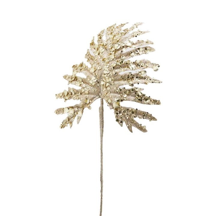 EDG Foglia di monstera oro con paillettes alta 62 cm