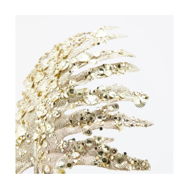 EDG Foglia di monstera oro con paillettes alta 62 cm