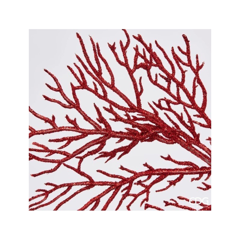 Corallo Olis Ramo Rosso Glitterato H75 cm - EDG
