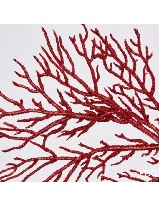 Corallo Olis Ramo Rosso Glitterato H75 cm - EDG