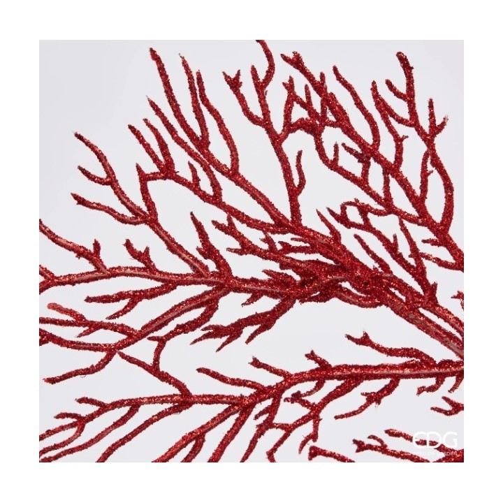 EDG Ramo Corallo Olis rosso glitterato alto 75 cm