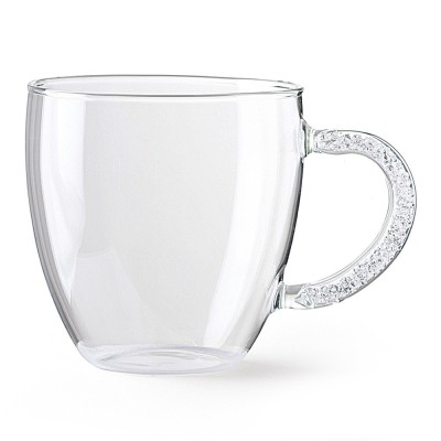 hervit set 2 mug vetro trasparente con manico 8 cm  25702
