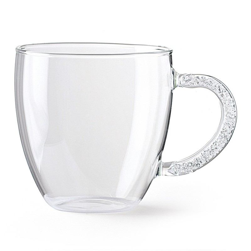 hervit set 2 mug vetro trasparente con manico 8 cm  25702 hervit set 2 mug vetro trasparente con manico 8 cm  25702