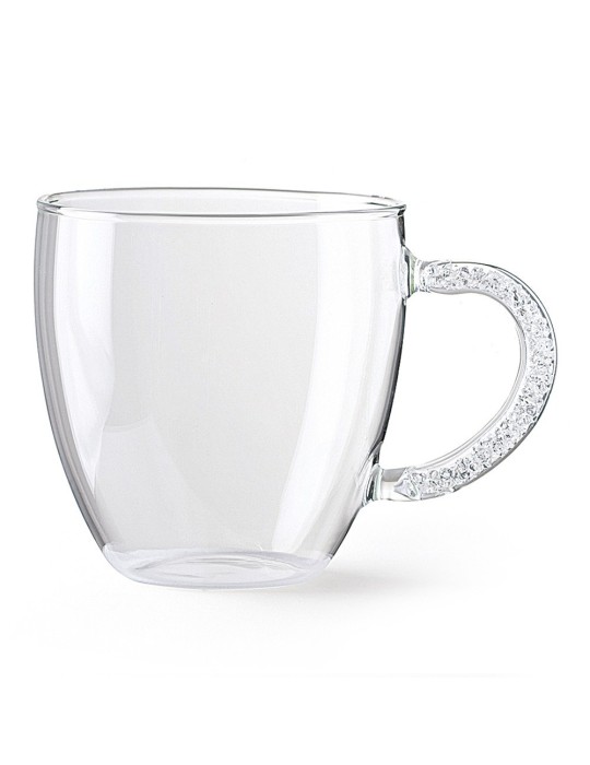 hervit set 2 mug vetro trasparente con manico 8 cm  25702 hervit set 2 mug vetro trasparente con manico 8 cm  25702