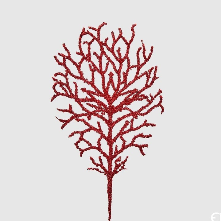 EDG Ramo di corallo glitterato rosso alto 40 cm