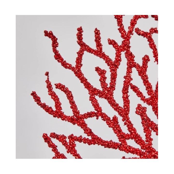 EDG Ramo di corallo glitterato rosso alto 40 cm