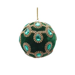 EDG Pallina di Natale Gemme in velluto verde scuro Ø 10 cm