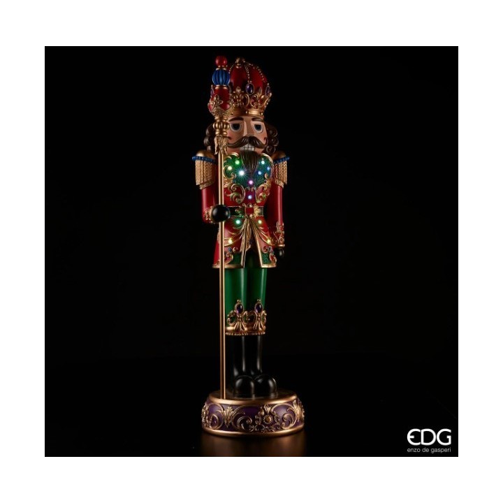 EDG Soldatino schiaccianoci con scettro LED alto 120 cm