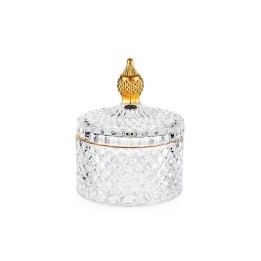 Emò Italia Porta bonbon Eterea vetro e oro alta 13,5 cm