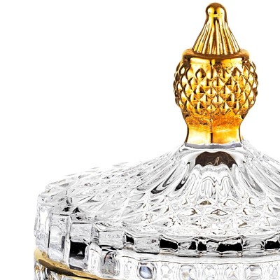 Scatola Portabonbon in Vetro Trasparente e Oro –... 2