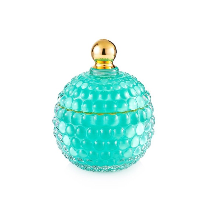 Emò Italia Scatola Medina bombata in vetro verde alta 11 cm