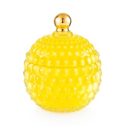 Emò Italia Scatola Medina bombata in vetro giallo alta 13 cm