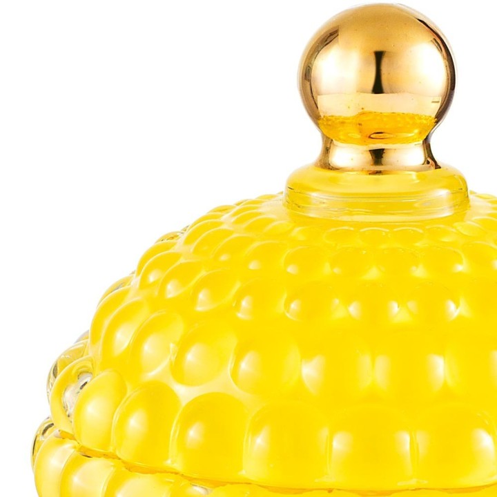 Emò Italia Scatola Medina bombata in vetro giallo alta 13 cm