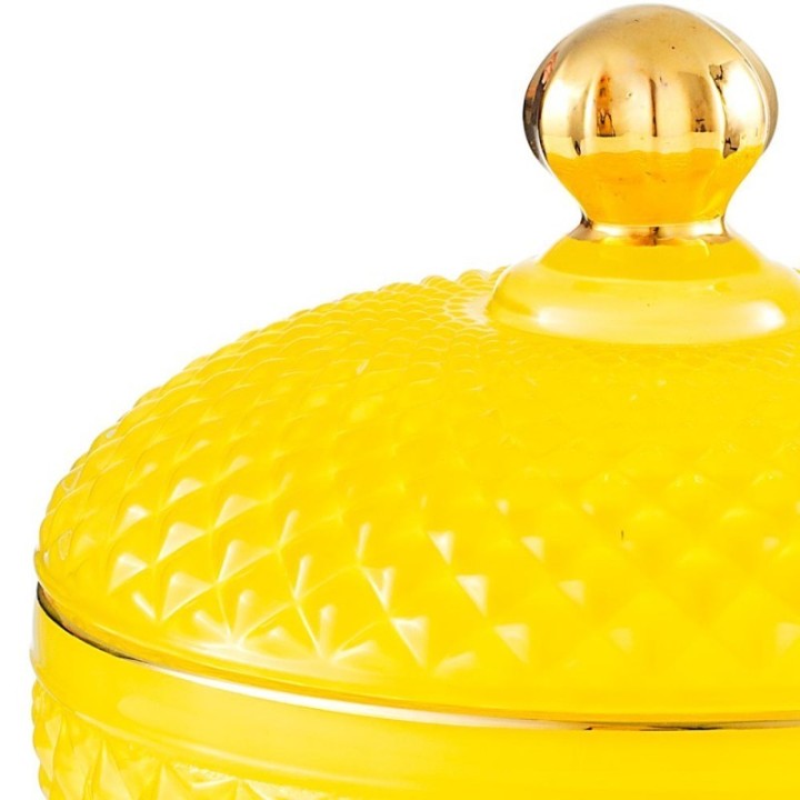 Emò Italia Candela Medina in vetro giallo e oro alta 11 cm