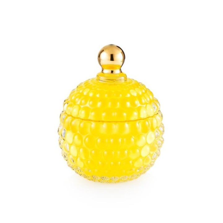 Emò Italia Candela Medina bombata in vetro giallo alta 11 cm