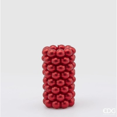 Candela Moccolo Decorativa a Sfere H15 cm Rosso - EDG... 2