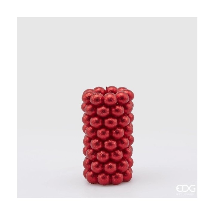 EDG Enzo De Gasperi Candela moccolo a sfere rossa alta 15 cm