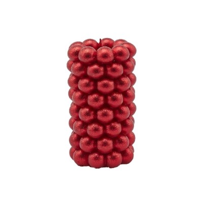 Candela Moccolo Decorativa a Sfere H15 cm Rosso - EDG...