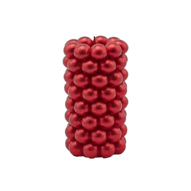 Candela Moccolo Decorativa a Sfere H15 cm Rosso - EDG Enzo De Gasperi