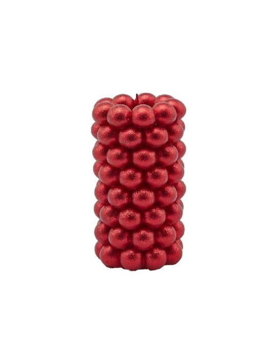 Candela Moccolo Decorativa a Sfere H15 cm Rosso - EDG Enzo De Gasperi
